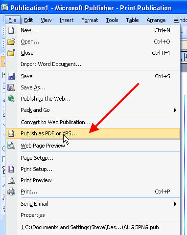 Ms Publisher 2007 Save As Pdf